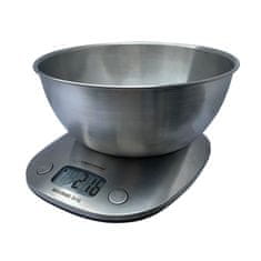 Esperanza Elektronska kuhinjska tehtnica Esperanza EKS008 z ovalno posodo, 5 kg, bele barve, natančnost 1 g, zaslon LCD.
