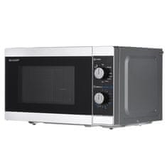 Sharp Mikrovalovna pečica Sharp YC-MG01E-S 20L, 800W, kombinirana, s turntable, črna/siva, 5 stopenj moči, mehanični časomer