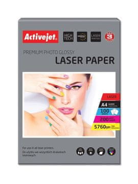ActiveJet Activejet AP4-200G100L foto papir za laserske tiskalnike, A4, 100 listov, sijajni