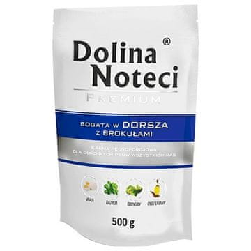 DOLINA NOTECI DOLINA NOTECI Premium: Mokra hrana za pse s trdnim mesom in brokolijem - 500 g, primerna za vse pasme in starosti