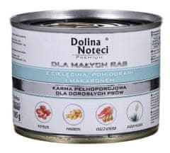 DOLINA NOTECI DOLINA NOTECI Premium mokra hrana za male pasme s teletino, paradižnikom in testeninami - 185g za odrasle pse