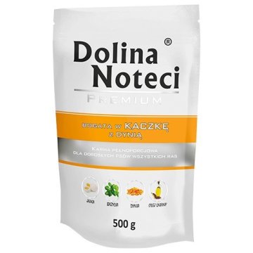 DOLINA NOTECI DOLINA NOTECI Premium vlažna hrana za pse z obilnim okusom race in buče - 500 g, brez umetnih dodatkov, primerno za vse pasme