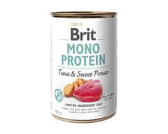 Brit Wet hrana za pse BRIT MONO PROTEIN Tuna s sladkim krompirjem, 400 g – brez glutena, za občutljive pse, zdravje ledvic in sečil