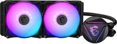MSI MSI MAG CORELIQUID 240R V2 AIO hladilnik z vodnim hlajenjem za CPU, 2 ventilatorja, RGB osvetlitev, črna barva