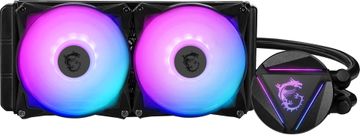 MSI MSI MAG CORELIQUID 240R V2 AIO hladilnik z vodnim hlajenjem za CPU, 2 ventilatorja, RGB osvetlitev, črna barva