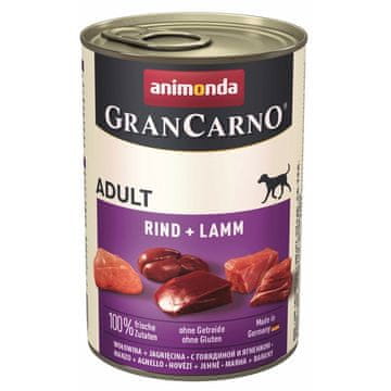 Animonda ANIMONDA GranCarno Adult Govedina in jagnjetina - Mokra hrana za pse - 400 g
