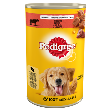 Pedigree Močna mokra hrana za pse Pedigree z govedino, primerna za odrasle pse vseh pasem, 1,2 kg.