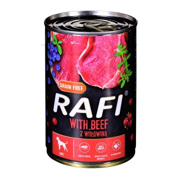DOLINA NOTECI Dolina Noteci Rafi mokra hrana za pse z govedino, brusnicami in borovnicami - 400g, brez zrn, za zrele pse vseh pasem