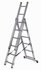 KRAUSE Krause Corda večnamensko lestvo 3x6, višina 4,85 m, nosilnost 150 kg, stabilizator, 6 korakov, srebrna barva