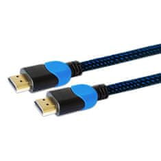 SAVIO Savio GCL-05 HDMI kabel 3 m, Tip A, črn in moder, 600 MHz, 4K, zlati kontakti, Plug and Play, HDMI 2.0