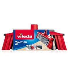Vileda Nadomestni trak za metlo Vileda 3Action, črn/siv/rdeč, mehak/trd ščetin, primeren za notranjo uporabo, 1 kos