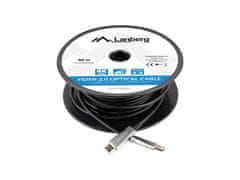 Lanberg Lanberg 40m HDMI M/M optični kabel, verzija 2.0, 4K AOC, podpora HDR, 18 Gbit/s, črne barve