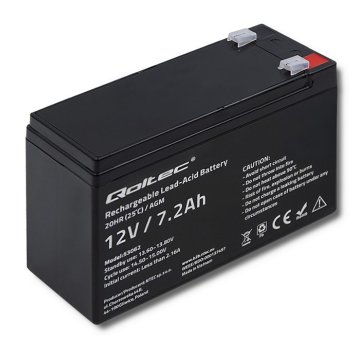 shumee QOLTEC AGM BATERIJA 12V | 7,2AH | MAX 108A
