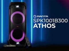 Manta SPK1001B300 ATHOS prenosni karaoke zvočnik, črn