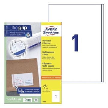 Avery Zweckform Etikete zweckform 3418 200x297mm