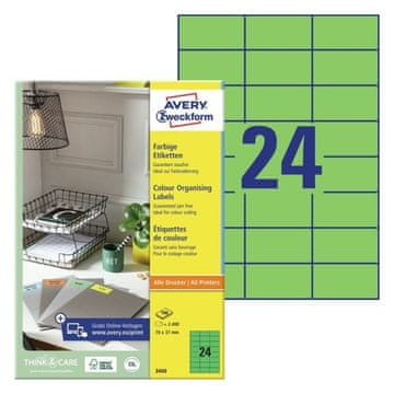 Avery Zweckform Etikete zweckform 3450 70x37mm zelene