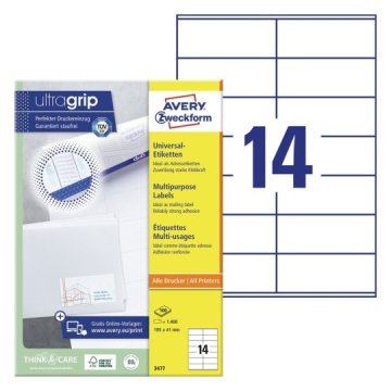 Avery Zweckform Etikete zweckform 3477 105x41mm