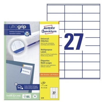 Avery Zweckform Etikete zweckform 3479 70x32mm bele