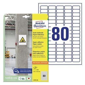 Avery Zweckform Etikete zweckform l7872-20 35,6x16,9mm s super močnim lepilom