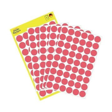 Avery Zweckform Etikete zweckform okrogle fi-12mm - 3147 rdeče neon