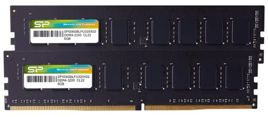 Silicon Power pomnilnik (RAM), 16 GB (2x 8 GB kit), DDR4, 3200 MHz, CL22, UDIMM (SP016GBLFU320X22)