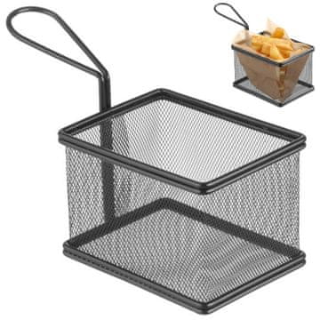 shumee Mini košarica za serviranje ocvrtih prigrizkov z ročajem 125x100x85 mm - Hendi 425626