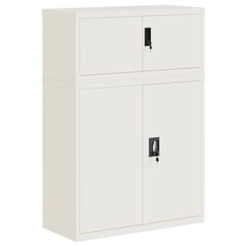 Vidaxl Arhivska omara bela 90x40x130 cm jeklo