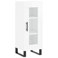 Vidaxl Visoka omara visok sijaj bela 34,5x34x180 cm inženirski les