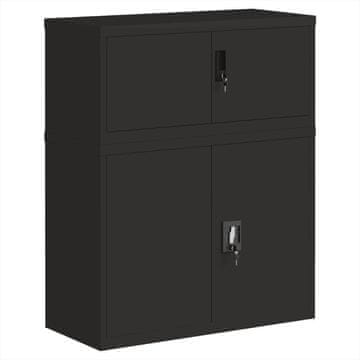 Vidaxl Arhivska omara črna 90x40x110 cm jeklo