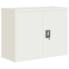 Vidaxl Arhivska omara bela 90x40x110 cm jeklo
