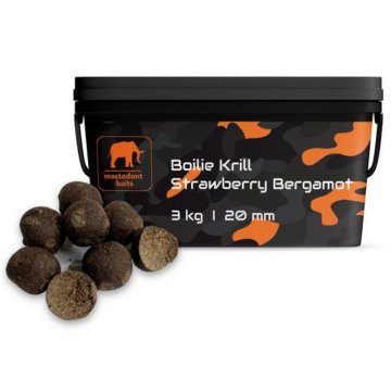 Mastodont Baits Mastodont Vabe Boilies Krill Strawberry Bergamot 3 kg 20 mm