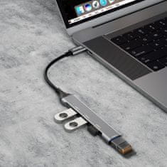 DUDAO A16T HUB adapter USB-C - 4x USB, črna