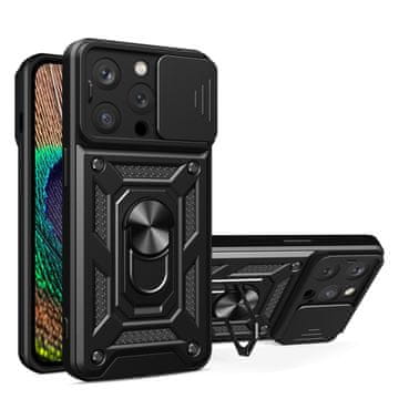 MG Hybrid Armor Camshield ovitek za iPhone 15 Pro Max, črna