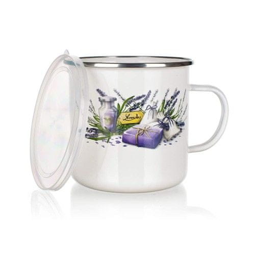 Banquet Emajliran vrč premera 12cm 0,9l LAVENDER + plastični pokrov