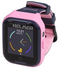 Helmer Otroška ura LK 709 z GPS lokatorjem/točko. zaslon/ 4G/ IP67/ nano SIM/ video klic/ fotografija/ Android in iOS/ roza
