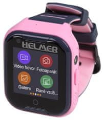Helmer Otroška ura LK 709 z GPS lokatorjem/točko. zaslon/ 4G/ IP67/ nano SIM/ video klic/ fotografija/ Android in iOS/ roza
