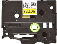 TZe-FX651, črni tisk na rumeni podlagi, širina 24 mm