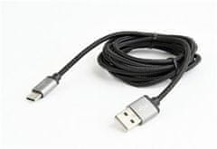 Kabel USB 3.0 AM do Type-C (AM/CM), 1,8 m, pleten, črn, blister