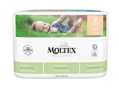MOLTEX 4x Pure & Nature plenice za enkratno uporabo 2 Mini (3-6 kg) 38 kosov - EKONOMSKI PAKET