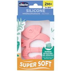 Chicco Super mehak silikonski zobotrebec kameleon roza 2m+