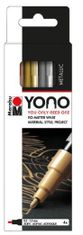 Marabu YONO Komplet akrilnih markerjev - kovinske barve 4x 0,5-1,5 mm