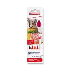 Edding tekstilni marker 4600 - rdeči odtenki, 5 barv