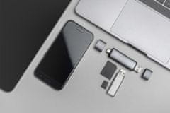 Digitus dvojni OTG bralnik kartic (USB-C + USB 3.0) 1x SD, 1x MicroSD, 1x USB 3.0, siva