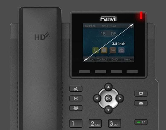 Fanvil Telefon SIP X3SG, 2,8-palčni črtni zaslon, 4SIP, dual Gbit, PoE