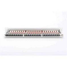 Digitus CAT 6A povezovalni panel, zaščiten, 1U, 24 priključkov, 8P8C, siv, 483 mm (19")