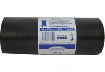 Gastro Vrečke za odpadke 140L/25ks, 90x110cm, 60um LDPE črna