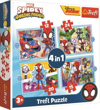 Trefl Puzzle Spidey in njegovi neverjetni prijatelji 4v1