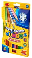 Astra Mavrične barvice Jumbo 12 kosov s svinčnikom
