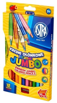 Astra Mavrične barvice Jumbo 12 kosov s svinčnikom