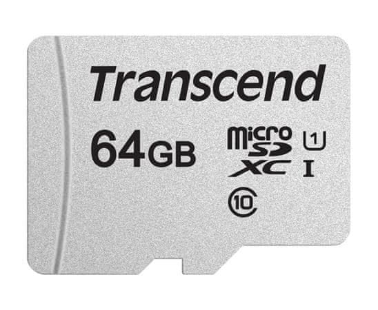 Transcend 64 GB microSDXC 300S UHS-I U1 (Class 10) pomnilniška kartica (brez adapterja)